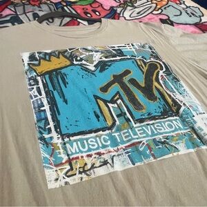 MTV Graphic Tee - Blue and Tan